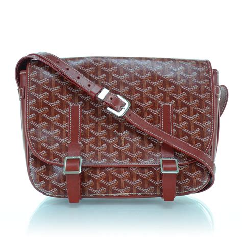 goyard red goyardine canvas belevedere crossbody bag mm|GOYARD Goyardine Belvedere MM Messenger Bag .